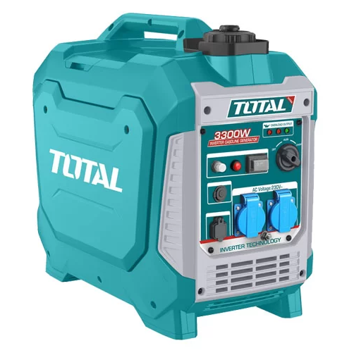 Tecnología Inverter
Tensión nominal: 220-240 V
Frecuencia nominal: 50 Hz
Salida máxima: 3,2 kW
Potencia nominal: 3 kW
Sistema de arranque: retroceso
Corriente nominal: 15 A
Potencia estable a menos del 3 % THD
Ruido (7 m) @ 50 % de carga <= 68,3 dB
Tiempo de funcionamiento  de carga: 8 h
Velocidad de salida: 3300-4800 rpm
Apagado por bajo nivel de aceite
Alternador de bobina de cobre
Salidas: 2 unidades de 250 V, 16 amperios; 1 unidad de 12 V CC, 8 amperios; 2 unidades de USB integrado
Motor: cilindro único, 4 tiempos, OHV, refrigerado por aire
Desplazamiento: 140 cc
Tanque de combustible: 6,3 L
Capacidad de aceite del motor: 0,4 L
Tipo de aceite del motor: SAE 10W-30
Peso neto: 25 kg
Embalado en caja de color
Medidas: Alto 52 Cm. | Largo 57.8 Cm. | Ancho 36.5 Cm.